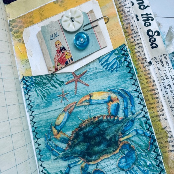 Handmade Junk Journal Marina Beach Theme Ocean Diary Journal - Picture 7 of 13
